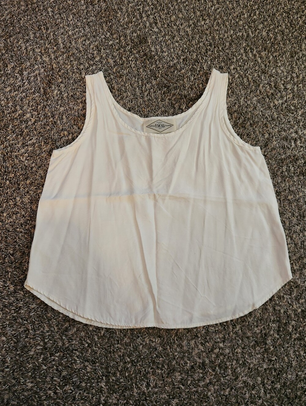 Vintage B. Moss Rayon Sleeveless Tank Top Blouse White Medium